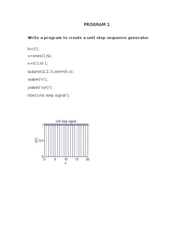 Unit Step Sequence Generator | PDF | Teaching Methods & Materials ...