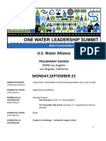 Preliminary Agenda: One Water Leadership Summit 2013 