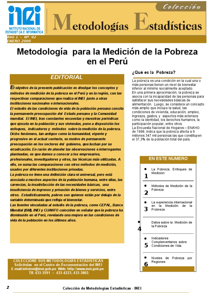 Medicion de Pobreza - Inei | PDF | Pobreza | Pobreza e indigencia