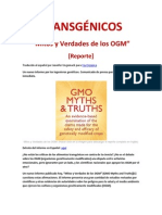 TRANSGÉNICOS: "Mitos y Verdades de Los OGM" - (Reporte)
