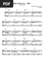 Baby Dont Cry Exo Sheet Music