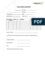 Local Travel Claim Form