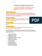 4 Clasificación de Los Modelos de Investigación de Operaciones