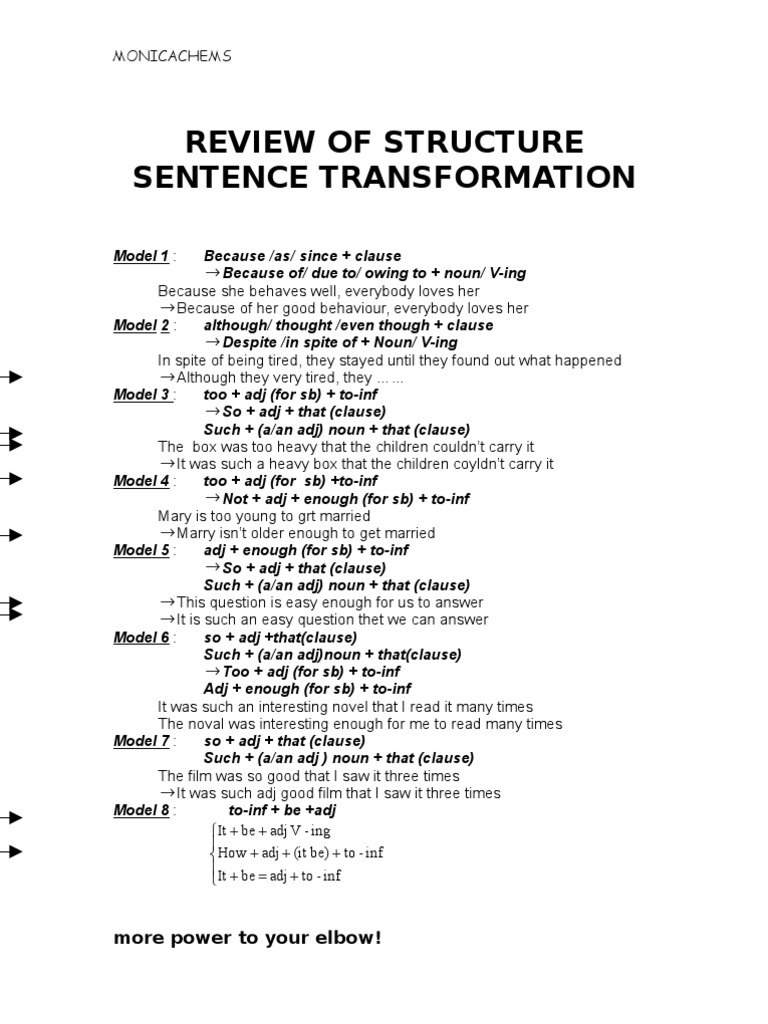 Sentence Transformation Models Explained | PDF | Sentence (Linguistics ...