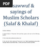 Download Tasawwuf  Sayings of Muslim Scholars Salaf  Khalaf by Imran Rashid Dar SN158500317 doc pdf