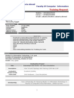 Training Request: Zakaria Ibrahim Zakaria Ahmed Faculty of Computer Information