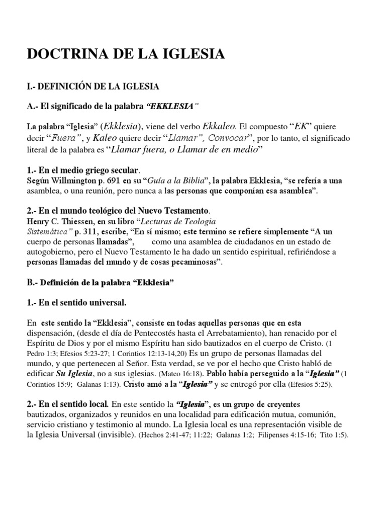Significado y Doctrina de la Iglesia | PDF | Cristo (título) | Iglesia ...