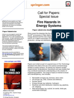 Call For Papers: Special Issue in Fire Technology On Fire Hazards in Energy Systems