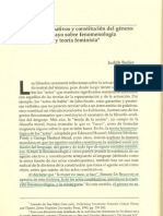 Butler, Actos Performativos y Constitución Del Género, Un Ensayo Sobre Fenomenología y Teoría Feminista