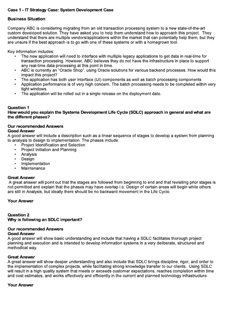 Deloitte Case Study Sdlc Pdf