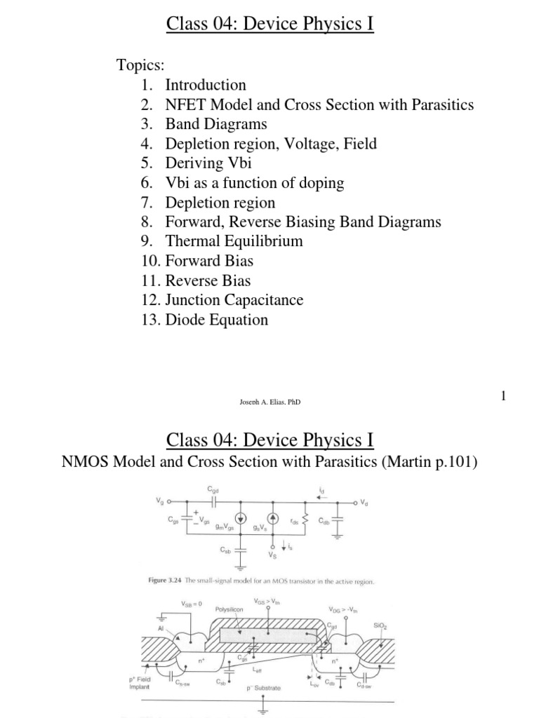 Class 04: Device Physics I: Joseph A. Elias, PHD | PDF