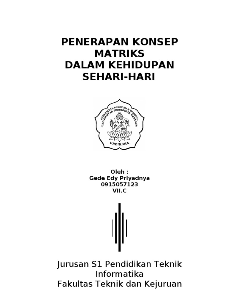 Matriks Dalam Kehidupan Sehari-hari