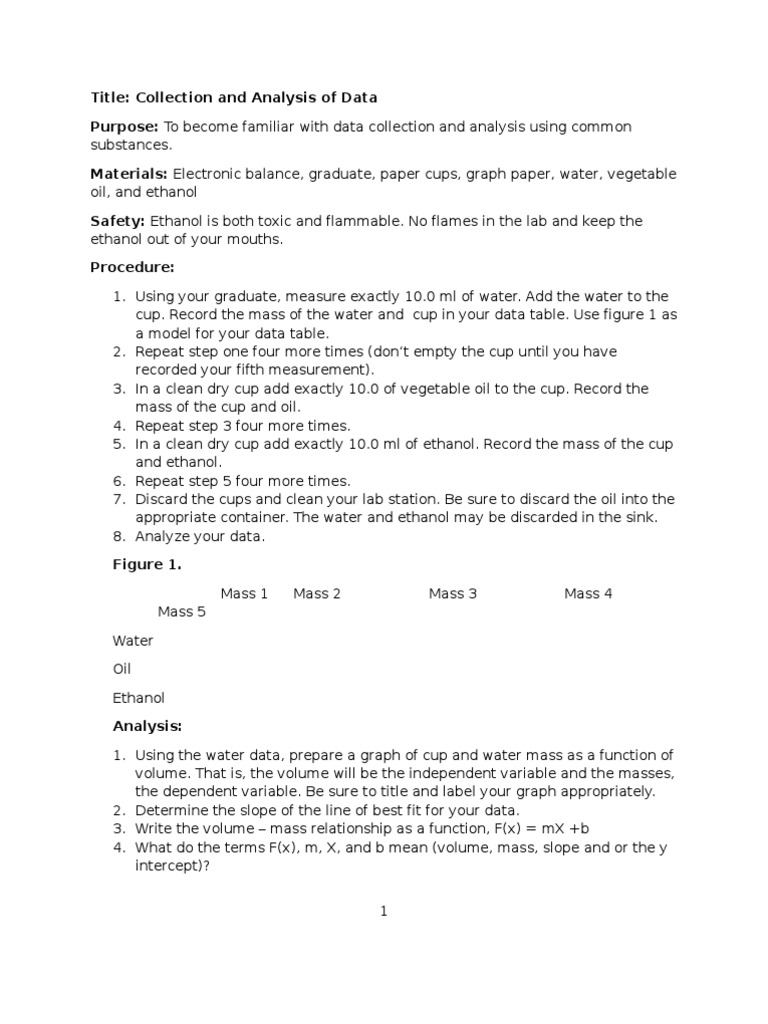 Collection and Analysis of Data | PDF | Data | Experiment