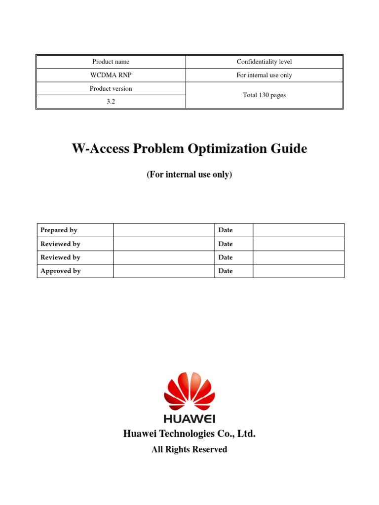 WCDMA-Access Problem Optimization Guide | PDF | High Speed Packet ...