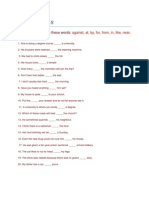 Prepositions: Fill in The Blanks With These Words