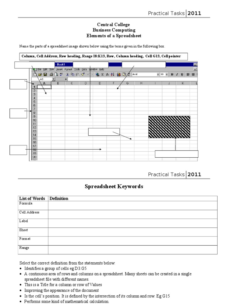 Understanding Spreadsheet Elements | PDF