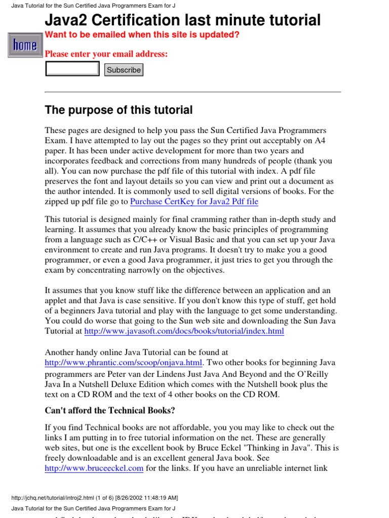 Scjp,-Last Minute Tutorial.. | PDF | Class (Computer Programming ...