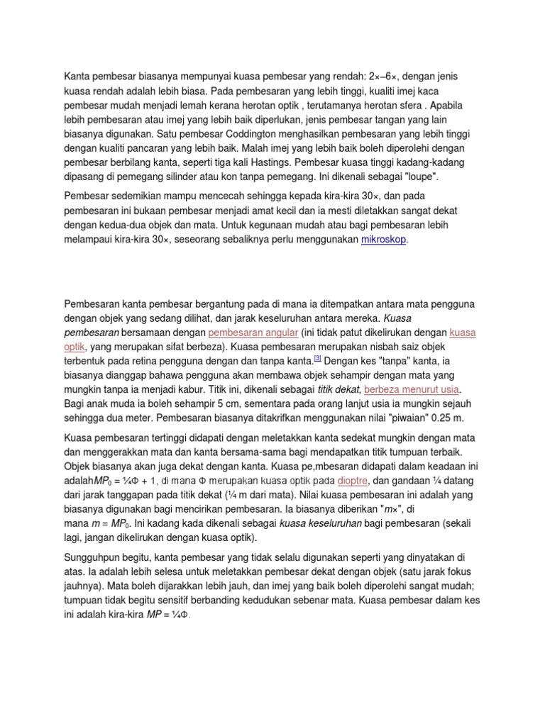 Kanta Pembesar Biasanya Mempunyai Kuasa Pembesar Yang Rendah Pdf