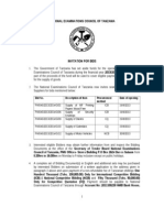 Advetisement of Tenders August 2013