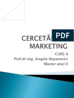 CERCETĂRI DE MARKETING Curs 4