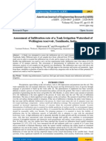 Assessment of Infiltration Rate of A Tank Irrigation Watershed of Wellington Reservoir, Tamilnadu, India