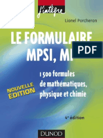 Le Formulaire MPSI-MP 1500 Formules
