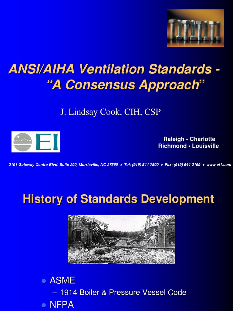 ANSI/AIHA Ventilation Standards " A Consensus Approach PDF