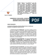 Predictamen de Nueva Ley Universitaria. ComisiÃ³n de EducaciÃ³n, Juventud y Deporte-CR 03-06-13[1]