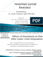 Effects of Anesthesia On Pain After Lower-Limb Amputation