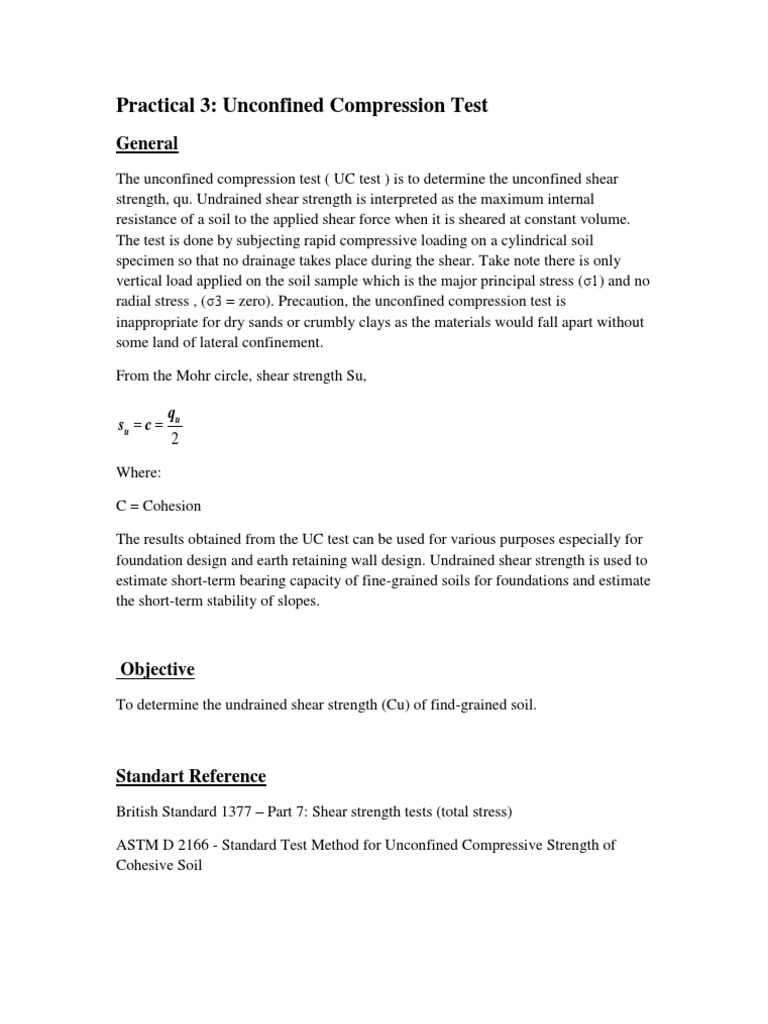 Unconfined Compression Test | Soil Mechanics | Strength Of Materials