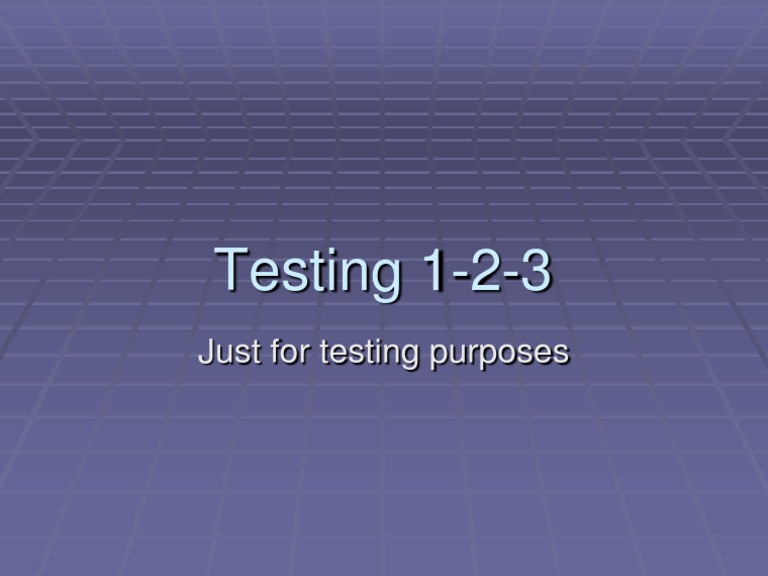 Testing Document Overview | PDF