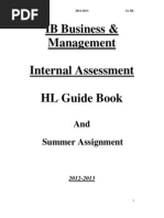 IB Business & Management Internal Assessment HL Guide Book: and Summer Assignment