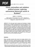 Ethnic Nationalism and Subaltern Political Process: Exploring Autonomous Democratic Action in Kas Hmir