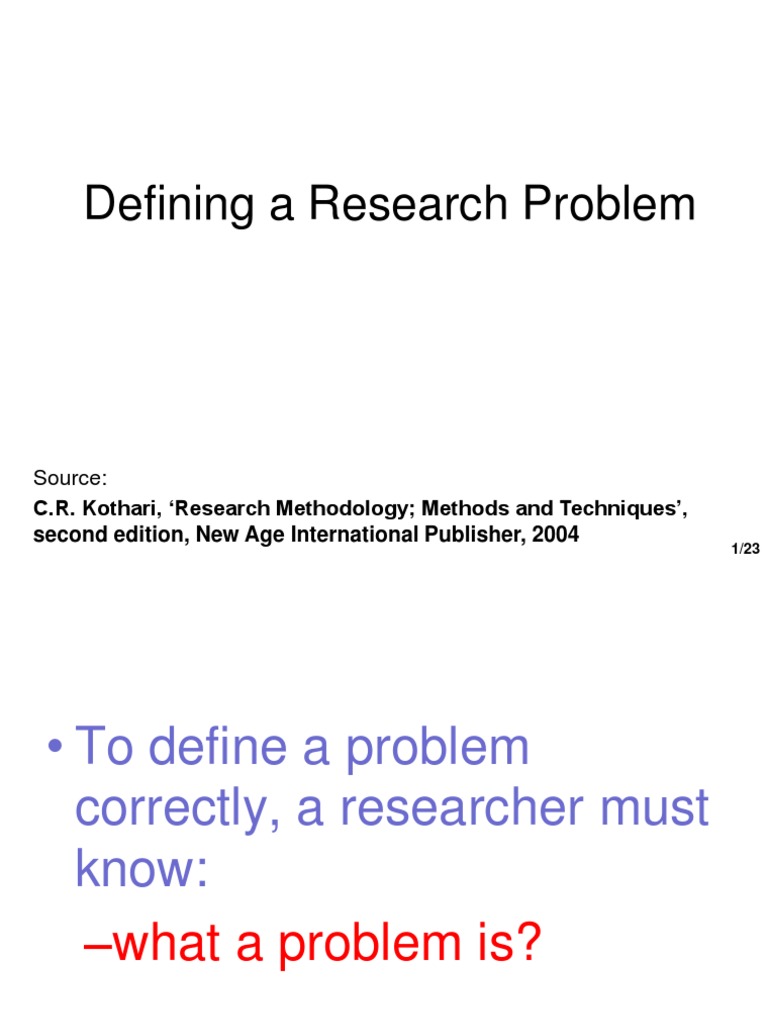 what is a research problem pdf