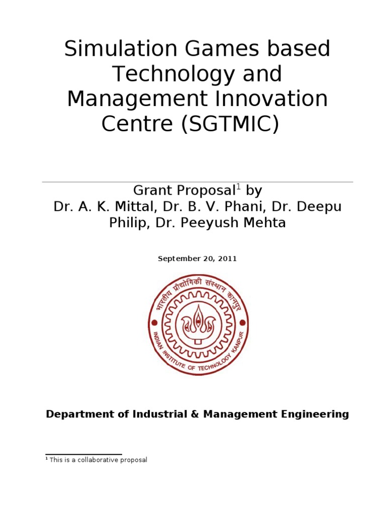 SGTMIC Grant Proposal by Dr. A.K. Mittal | PDF | Simulation ...