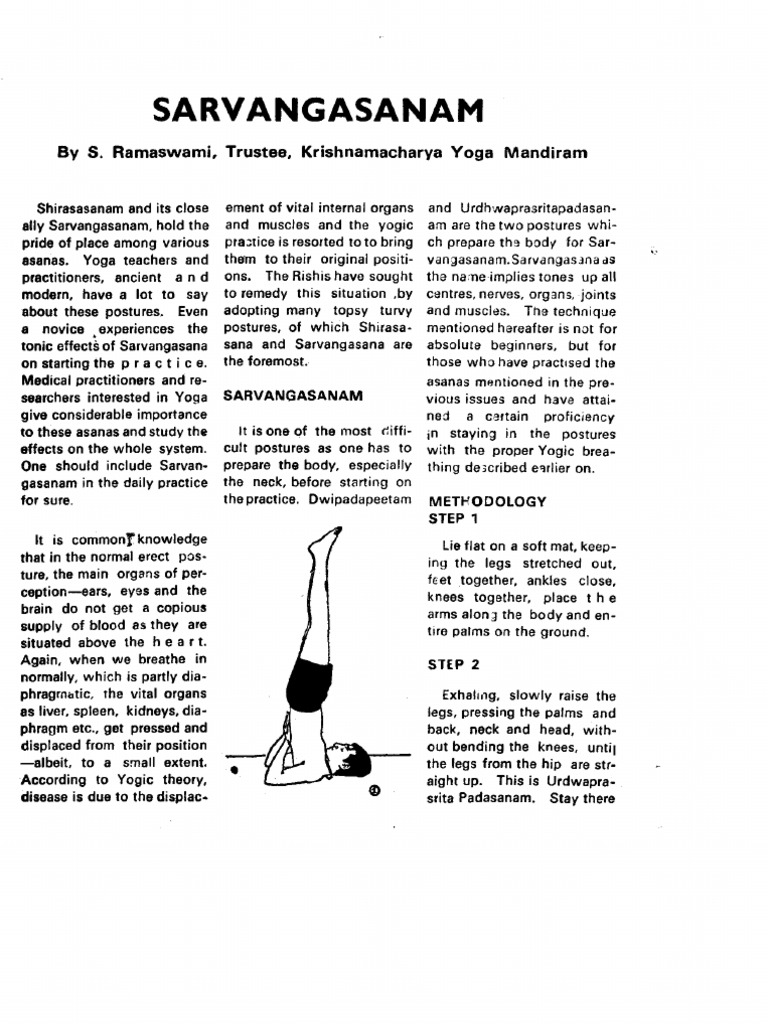 Benefits of Sarvangasana Pose and Its Variations | PDF | Mind–Body ...