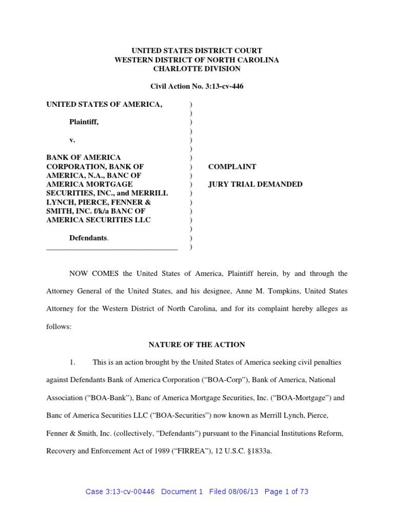 Bank of America Settles $540 Million FDIC Lawsuit Over Deceptive Mortgage Practices