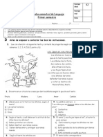 Prueba Semestral de Lenguaje