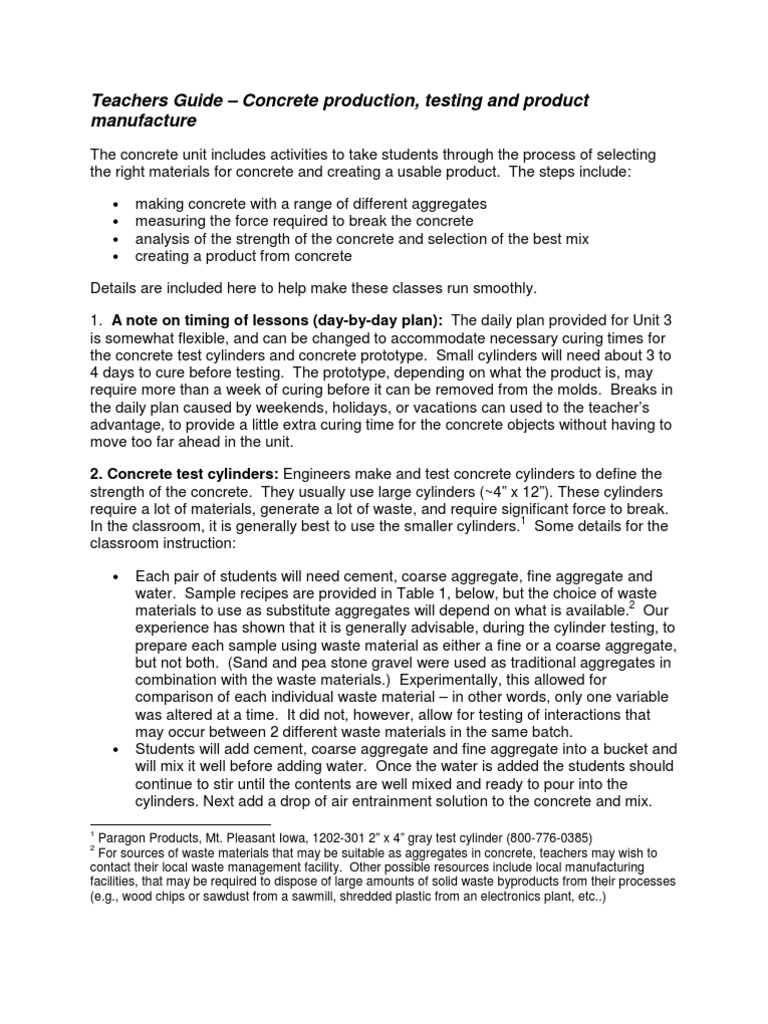 Concrete Production and Testing Guide | PDF | Construction Aggregate ...