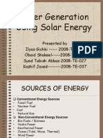 Power Generation Using Solar Energy