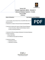 Assignment QP MCA Advanced Database Systems MC0077 Summer 2013