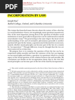 Joseph Raz - Incorporation by Law