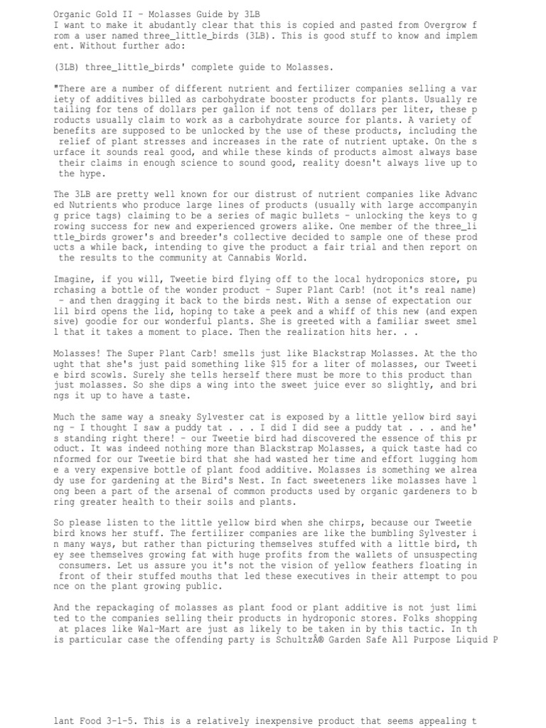 3LB Molasses Guide | PDF | Molasses | Sugarcane