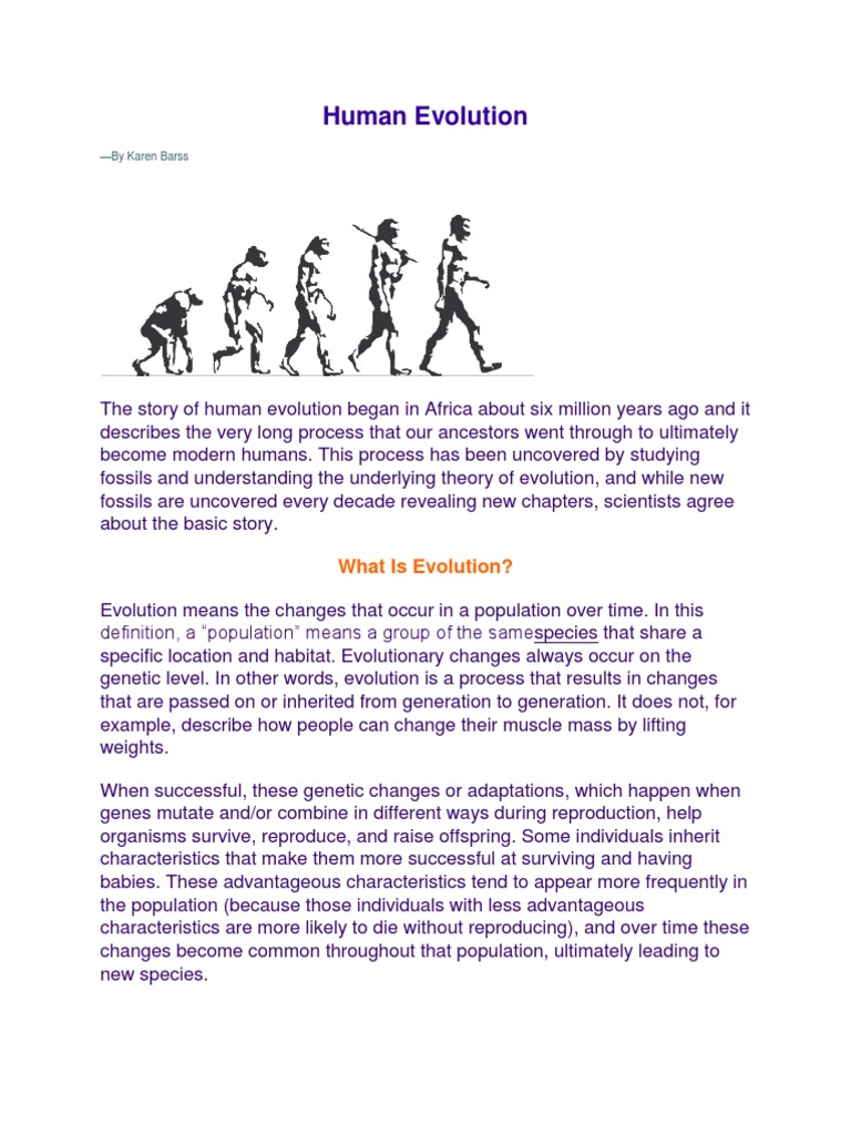 essay on origin and evolution of man
