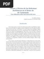 Causas y efectos de las reformas borbónicas en el Reino de Guatemala. 