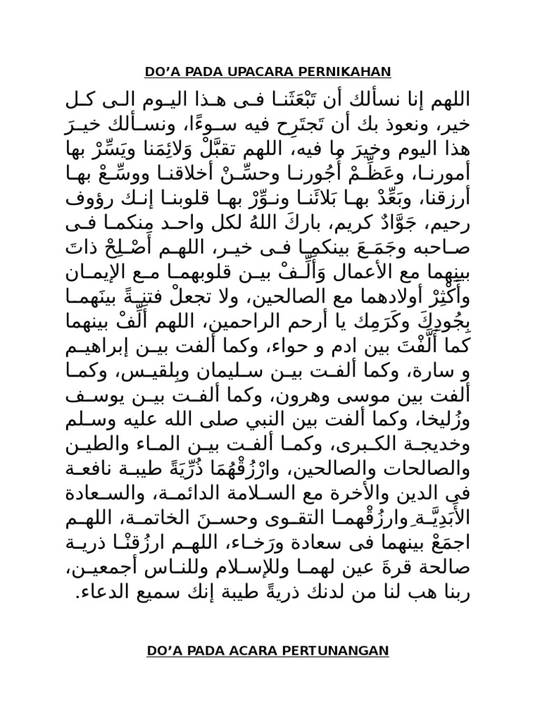 Do A Pada Upacara Pernikahan