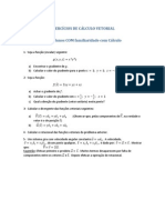 Exercícios de Cálculo Vetorial