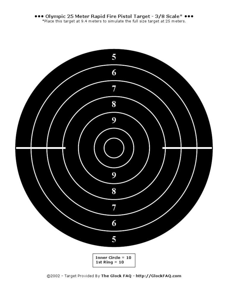 Olympic 25 Meter Rapid Fire Pistol Target - 3/8 Scale | PDF | Home ...