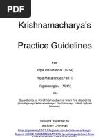 Krishnamacharya's Yoaga Asana Practice Guidelines