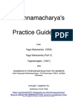 Krishnamacharya's Yoaga Asana Practice Guidelines